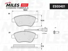 Тормозные колодки дисковые передняя ось MILES E500401
