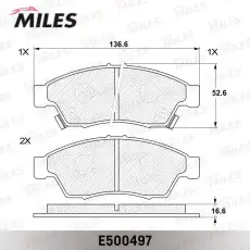 Тормозные колодки дисковые передняя ось MILES E500497