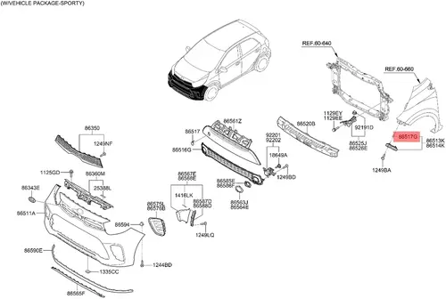 86589G6000 ФИКСАТОР БАМПЕРА MOBIS