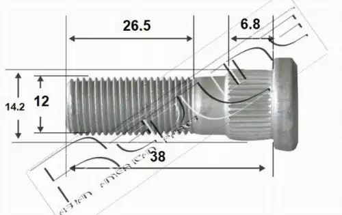 Болт, стойка вала 73TO003 RED LINE