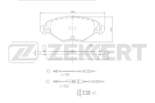 Тормозные колодки дисковые ZEKKERT BS-2909