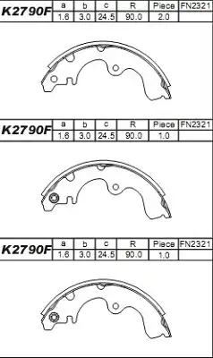 Тормозные колодки дисковые ASIMCO K2790F