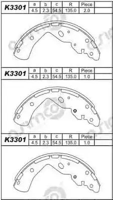 Тормозные колодки дисковые ASIMCO K3301