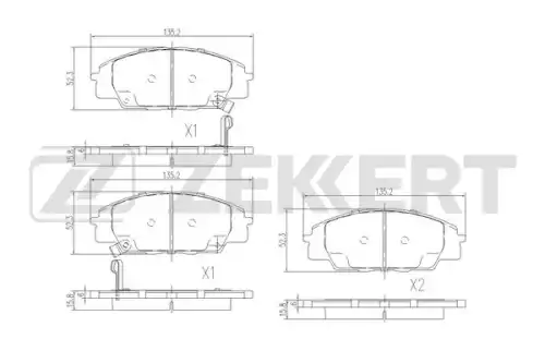 Тормозные колодки дисковые ZEKKERT BS-1505