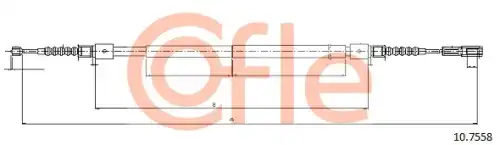 трос ручника л.\ Audi A8/S8 97> 92.10.7558 COFLE
