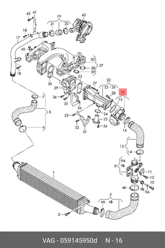 дроссельная заслонка Audi 059145950D VAG