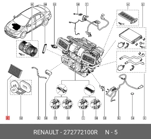 Салонный фильтр RENAULT 272772100R
