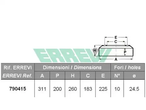 Тормозной барабан ERREVI 790415