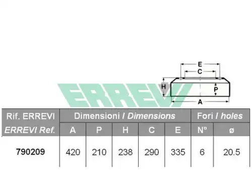 Тормозной барабан ERREVI 790209