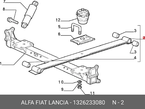 Рессора подвески FIAT 1326233080