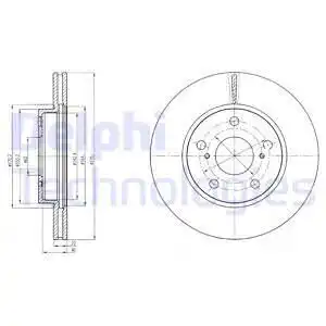 Тормозной диск DELPHI BG4232 вентилируемый , передняя ось