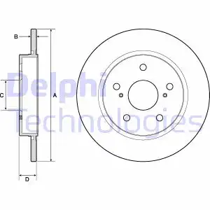 Тормозной диск DELPHI BG4183 полный , задняя ось