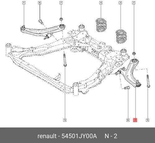Рычаг подвески RENAULT 54501JY00A