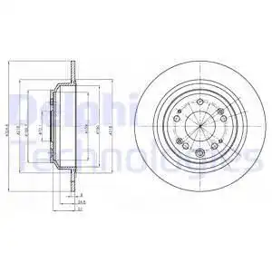 Тормозной диск DELPHI BG4196 полный , задняя ось