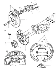 Тормозные колодки барабанные CHRYSLER 04882576