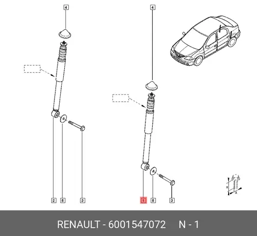 .АМОРТИЗАТОР ЗАД. 6001547072 RENAULT
