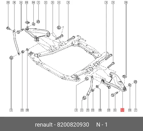 Рычаг подвески RENAULT 8200820930