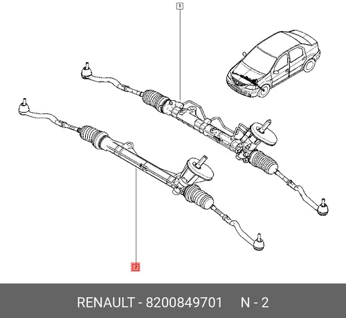 Рулевая рейка RENAULT 8200849701