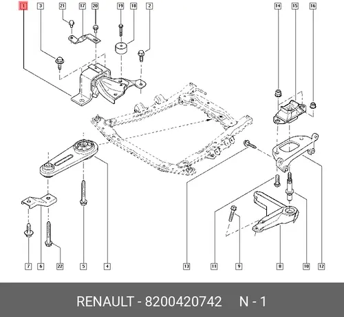 подушка ДВС правая Daci 8200420742 RENAULT