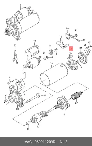 щеткодержатель стартера VW 069 911 209 D VAG