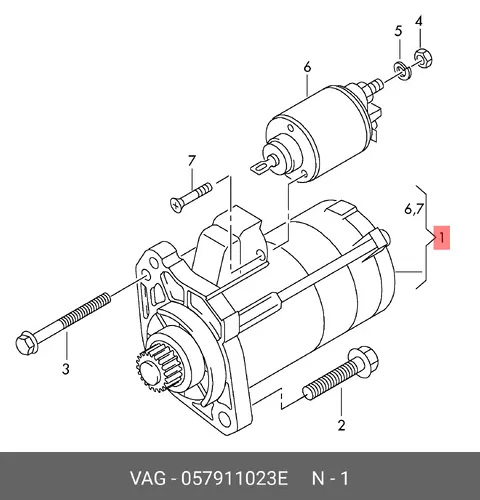 CТАРТЕР 057 911 023 E VAG