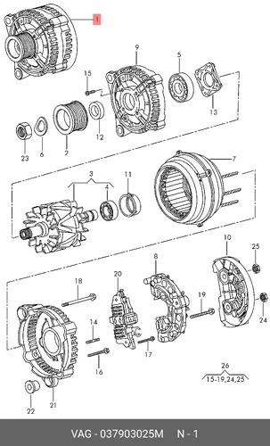 ГЕНЕРАТОР 90А 037 903 025 M VAG