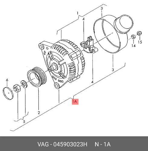 шкив генератора SEAT 045 903 023 H VAG