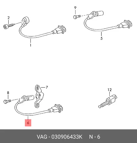 Датчик ABS VAG 030 906 433 K