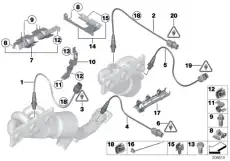 Регулирующий лямбда-зонд !L= 1400MM \BMW 1' E81, E82, E87, LCI, E88, 3' E90, E91, E92, E 11 78 7 558 055