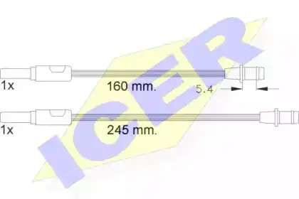 Датчик тормозных колодок ICER 610265 C