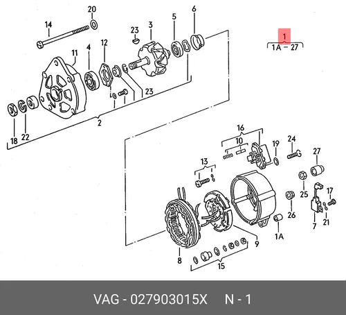 генератор Audi 027 903 015 X VAG