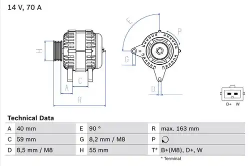 Генератор BOSCH 0 986 038 390