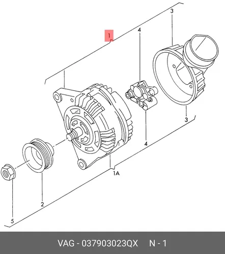 генератор VW 037 903 023 QX VAG
