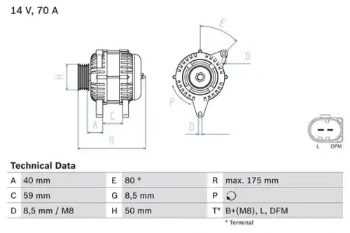 Генератор BOSCH 0 986 042 620