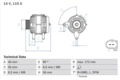 Генератор BOSCH 0 986 045 330