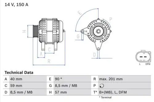 Генератор BOSCH 0 986 045 360