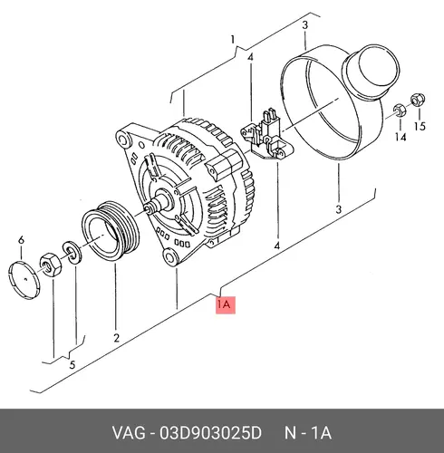 Генератор VAG 03D 903 025 D