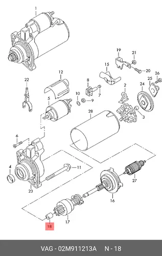 подшипник игольчатый Audi 02M 911 213 A VAG