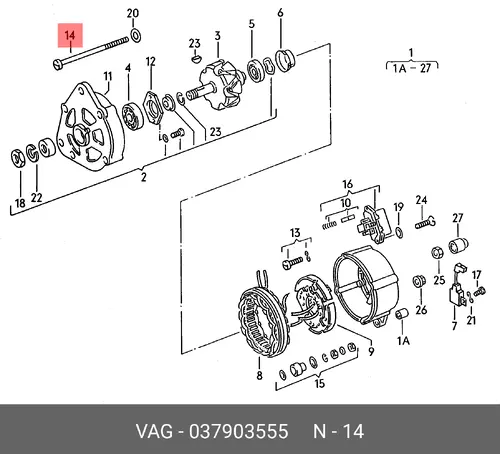 Болт 037 903 555 VAG