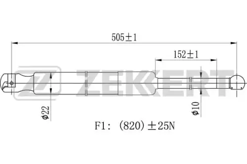 Амортизатор (упор) багажника ZEKKERT GF-2493