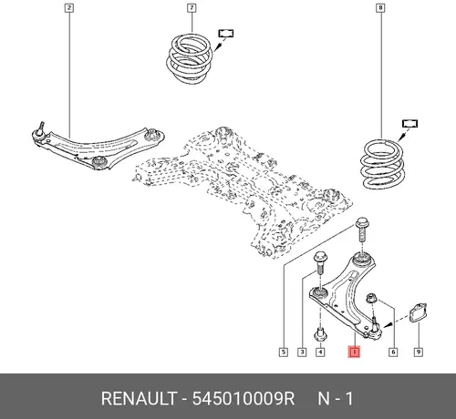Рычаг подвески RENAULT 545010009R