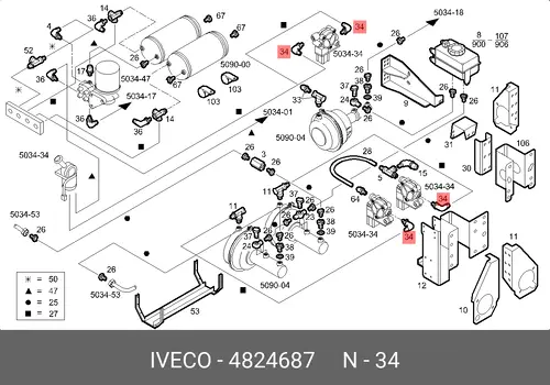 угловой пневмосистемы IVECO 4824687