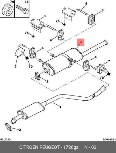 глушитель задняя часть Citr 1726 GA PSA