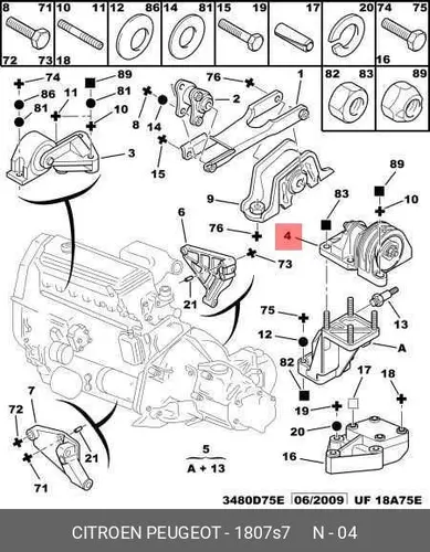 Опора ДВС 1807 S7 PSA