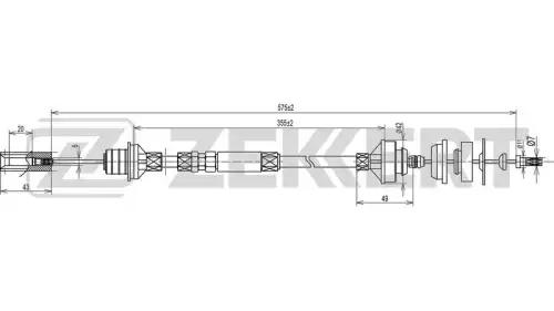 Трос сцепления ZEKKERT BZ-1107
