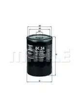 Фильтр масляный MAHLE OC 34 MB