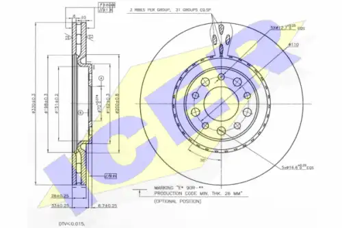 Тормозной диск ICER 78BD3609-1