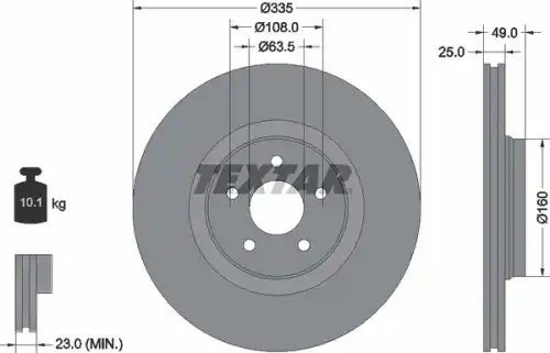 Тормозной диск TEXTAR 92317805