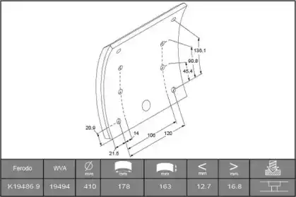 Тормозные колодки барабанные ABEX B2202167