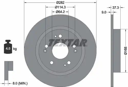 Тормозной диск TEXTAR 92321703